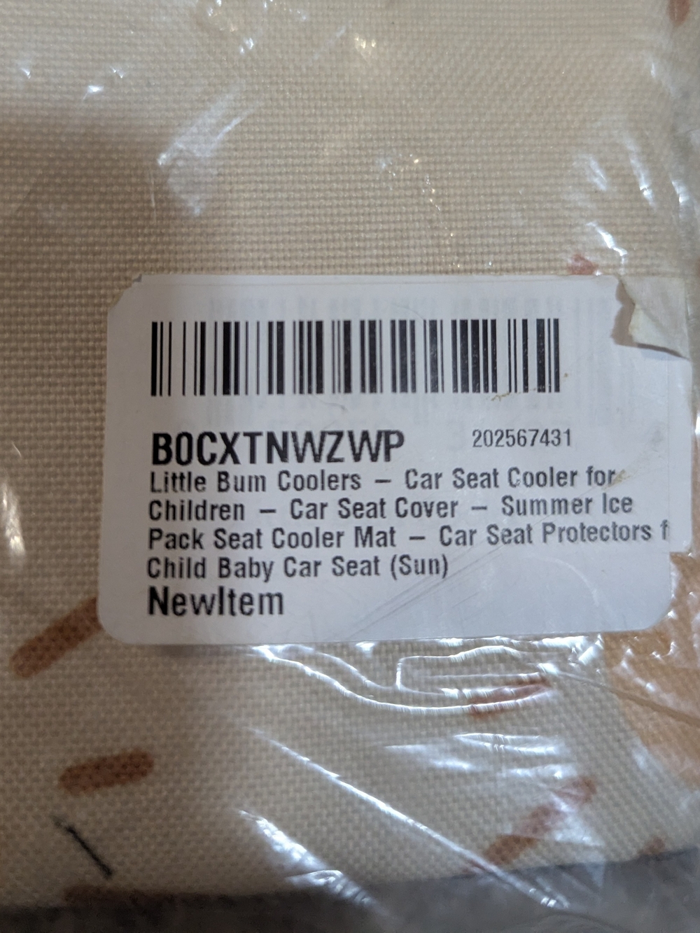 Car Seat Cooler Cover in Cream with Brown Speckle